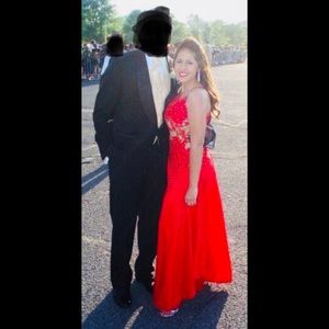 Bright red jovani gown